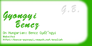 gyongyi bencz business card